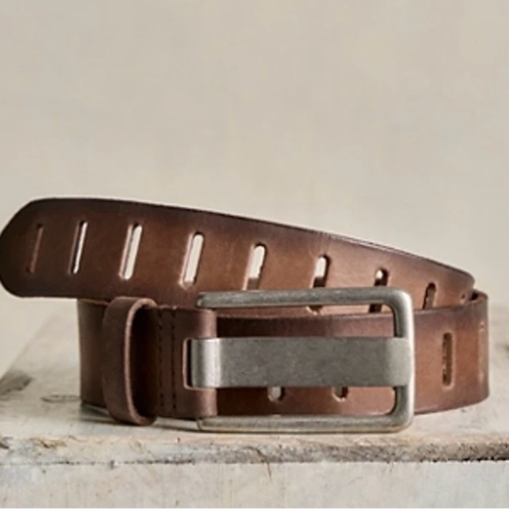 Free People Jona Belt - color is Bitter Bark Brown leather with gold Buckle
NWOT